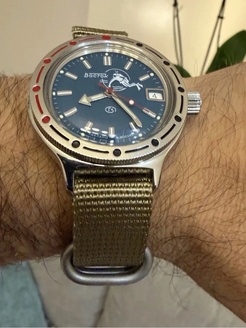 Vostok Amphibia 420059 Scuba Dude Automatic Russian Men Diver Watch Teal Blue